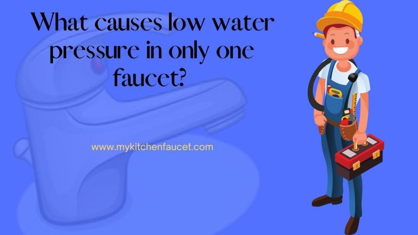 What causes low water pressure in only one faucet?
