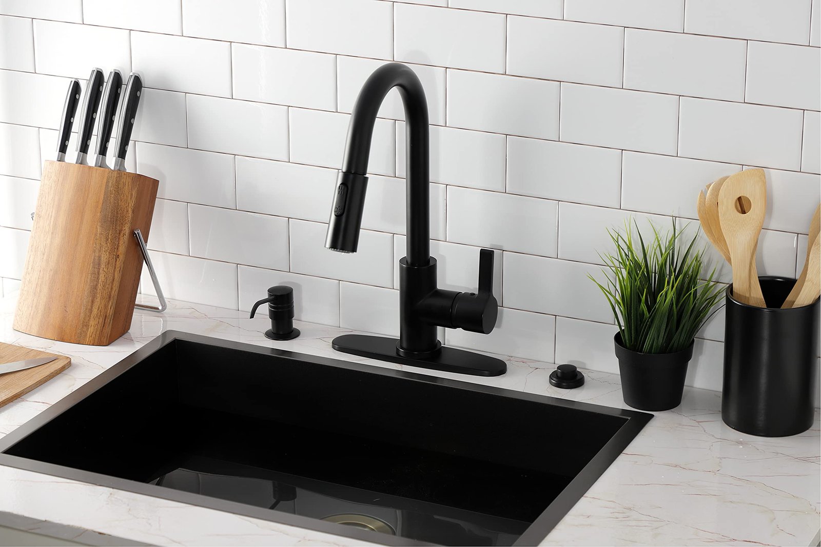 how to install a kitchen faucet without using the sprayer?